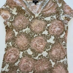Talbots V-neck blouse with floral pattern medium 100%cotton